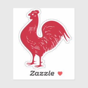 Sticker Couleur personnalisée vintage Red Roster