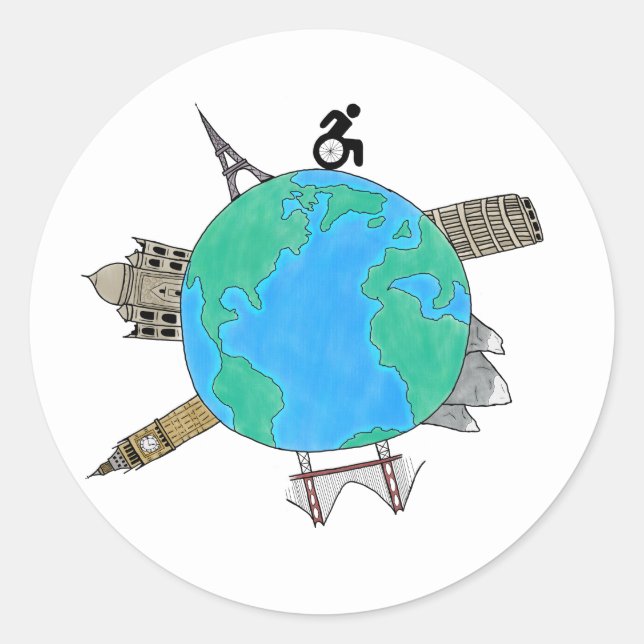 Sticker couleur "Wheelchair Go Places" (Devant)