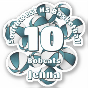 Sticker Couleurs d'équipe turquoises basket-ball enfants s