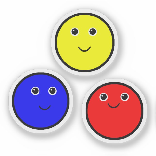 Sticker Couleurs primaires rouge, bleu, jaune (Devant)