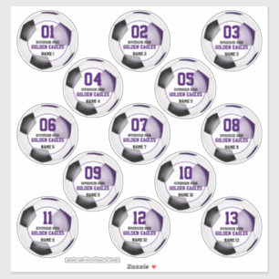 Sticker Couleurs violet noir de l'équipe de football jeu d