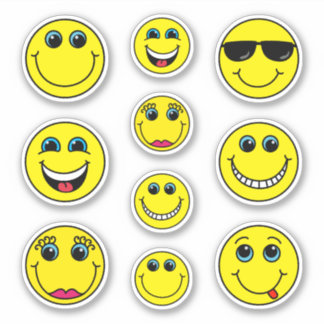 Sticker Coup Drôle Emoji Visages Caractères