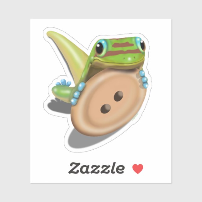 Sticker Coupe comme bouton — GECKO sans texte (Feuille)