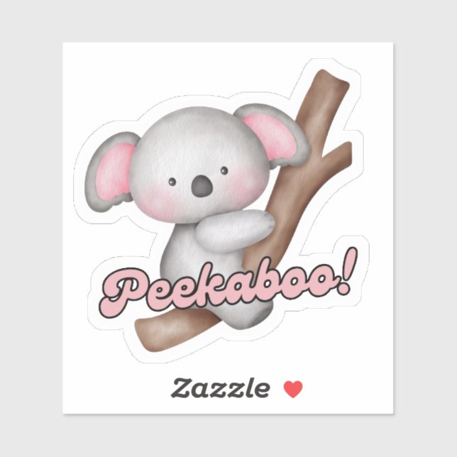 Sticker Coupe Cute Koala (Feuille)