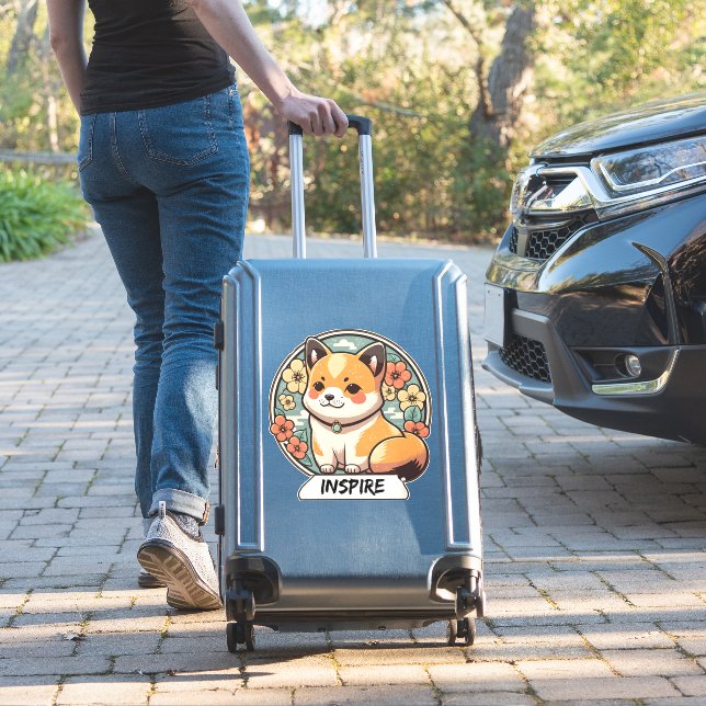 Sticker Coupe Cute Shiba Inu (Valise Insitu)