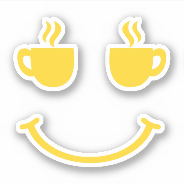 Sticker Coupe de café sourire (Devant)