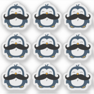 Sticker Coupe de contour de la moustache pingouin