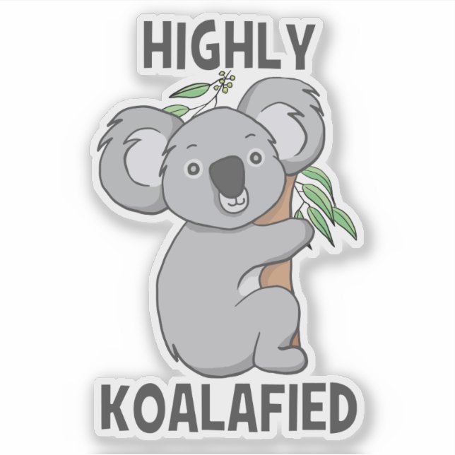 Sticker Coupe de Contour Koala hautement Koalafied (Devant)
