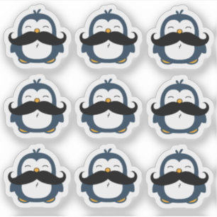Sticker Coupe de contours pour le pingouin de Moustache