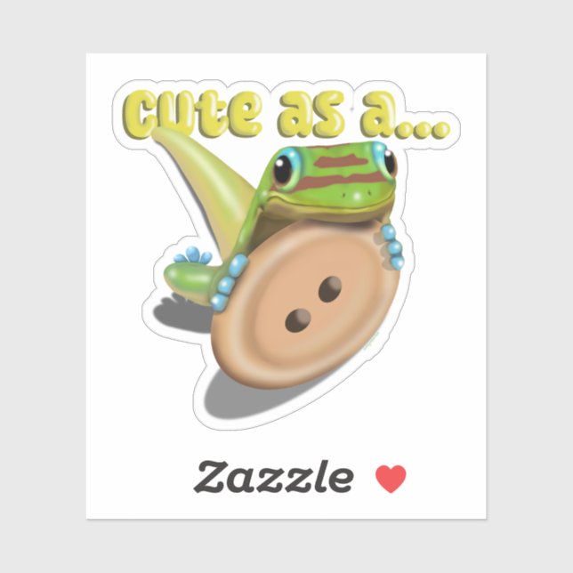 Sticker Coupe en tant que bouton — GECKO (Feuille)