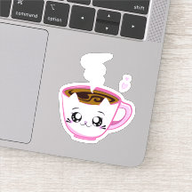 Coupe Kawaii kitty rose de café