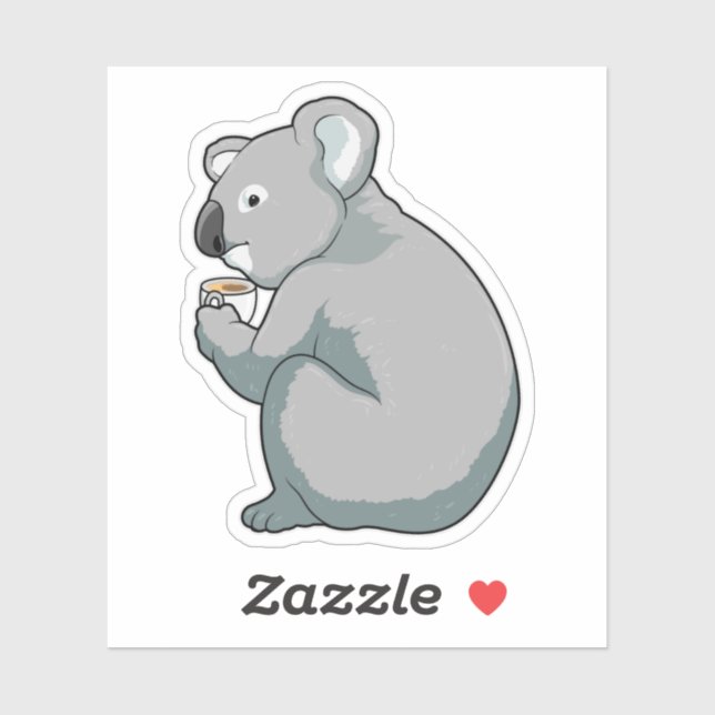 Sticker Coupe Koala (Feuille)