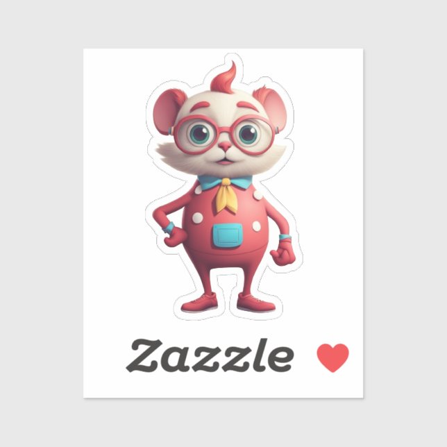 Sticker Coupe Personnalisé De Caractère Quirky (Feuille)