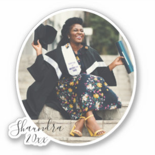 Sticker Coupe Personnalisé Photo Graduation Script