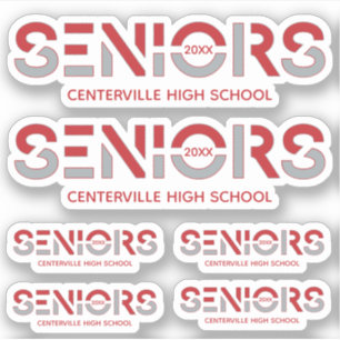 Sticker Coupe Rouge et Silver Gray Color seniors
