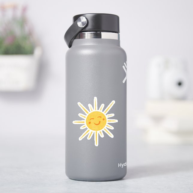 Sticker Coupe Vinyle Soleil Soleil Souriant (HydroFlask)