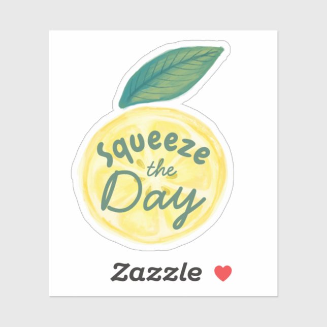 Sticker Couper Le Jour Citrus Jaune Aquarelle Citron (Feuille)