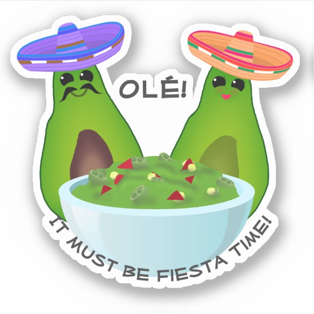 Sticker Couple d'avocats et guacamole  (Devant)