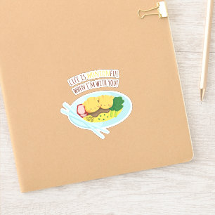 Sticker Couple de nouilles d'amour de raviolis merveilleux