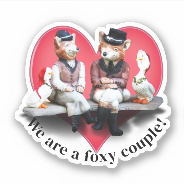 Sticker Couple Renard Saint-Valentin (Devant)