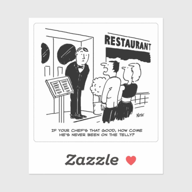 Sticker Couple Visting Restaurant renseignez-vous sur Chef (Feuille)