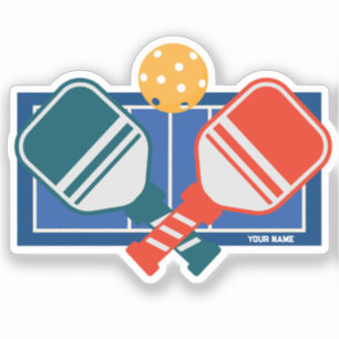 Sticker Cour de paddles de Pickleball Personnalisé