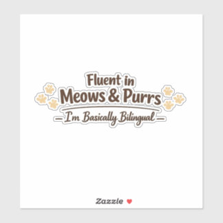 Sticker Courant en miaulements et ronronnements Cadeau drô