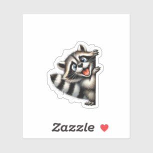 Sticker Courbe de Noël adorable Raccoon - Gif de Noël mign