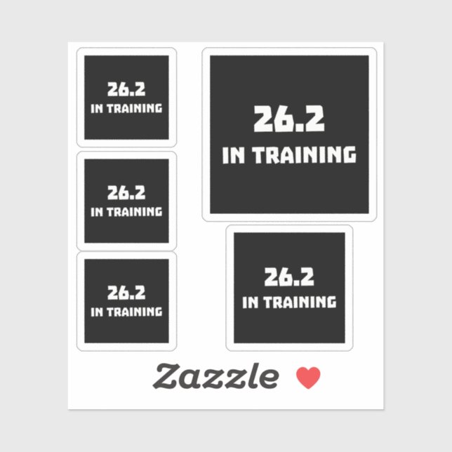 Sticker Coureur De Marathon 26.2 En Formation En Course (Feuille)