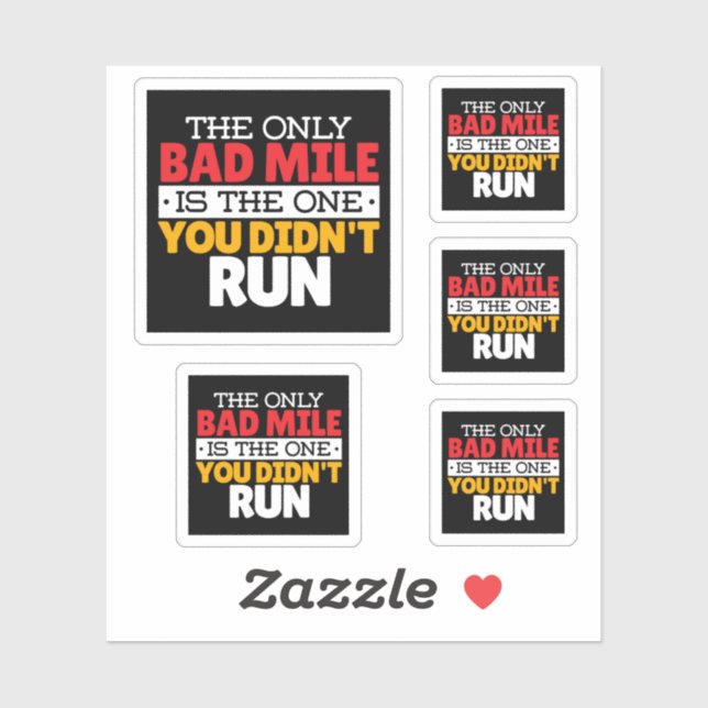 Sticker Coureur - Drôle Mille Mille À Courir Citation (Feuille)