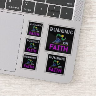 Sticker Courir sur la foi Christian Runner