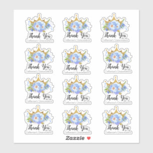 Sticker Couronne avec le Merci de Quinceañera de fleurs d