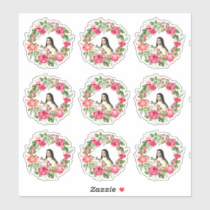 Sticker Couronne catholique de Saint-Thérèse de roses rose