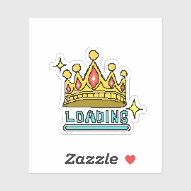 Sticker Couronne de bug Chargement : La rébellion 8 bits s (Feuille)