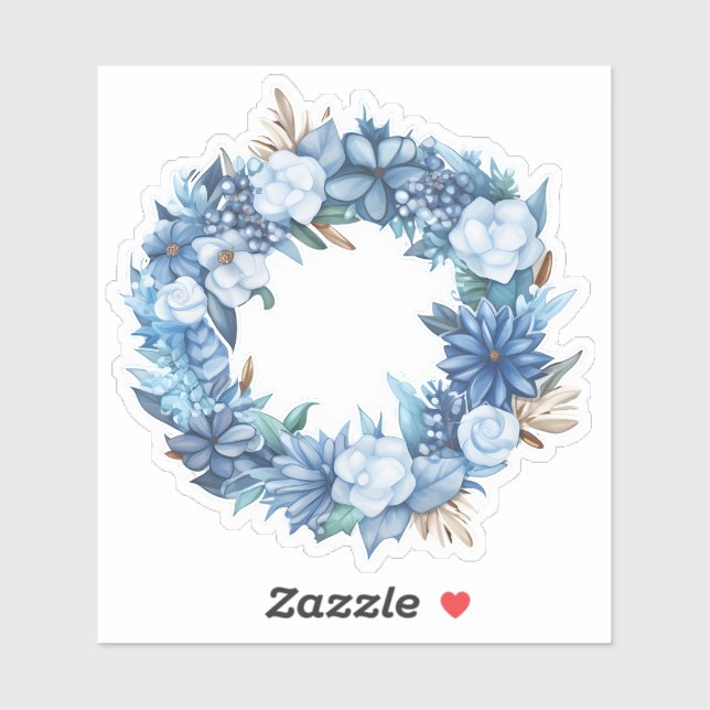 Sticker Couronne de fleurs élégante d'hiver (Feuille)