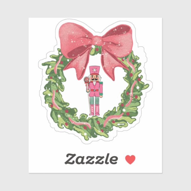 Sticker Couronne de Noël Casse-Noisette Fantaisiste (Feuille)