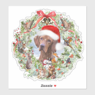 Sticker Couronne de Noël de Vizsla en Hongrie