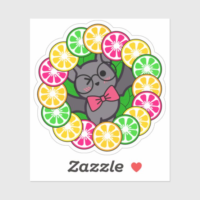 Sticker Couronne de pamplemousses roses et d'agrumes de ch (Feuille)