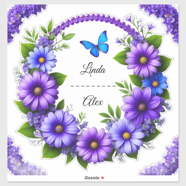 Sticker Couronne florale de mariage (Feuille)