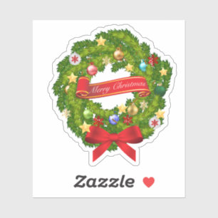 Sticker Couronne florale de Noël joyeux