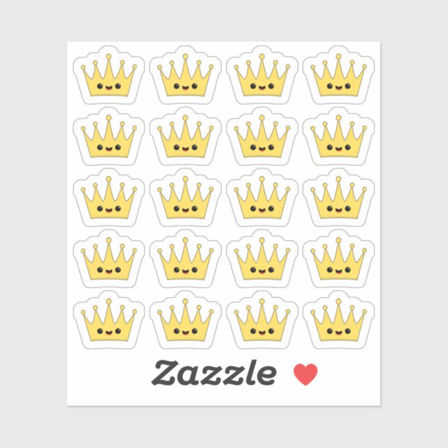 Sticker Couronne Mignonne Kawaii Décorative pour Planifica (Feuille)