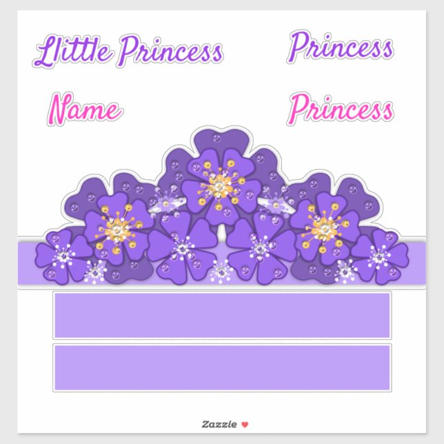 Sticker Couronne pour petite princesse (Feuille)