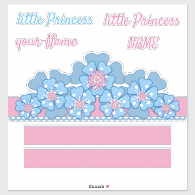 Sticker Couronne pour petite princesse (Feuille)