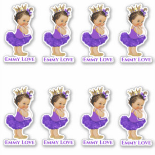 Sticker Couronne pourpre de tutu de bébé de princesse