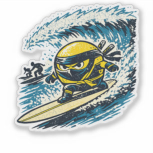 Sticker Course de surf Shinobi au citron — Ninja d'été vin