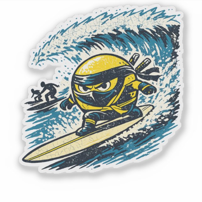Sticker Course de surf Shinobi au citron — Ninja d'été vin (Devant)