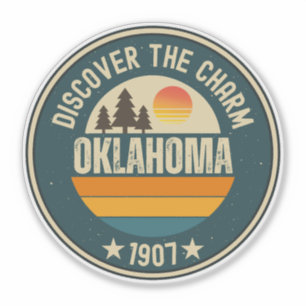 Sticker Course de terres de l'Oklahoma - Cadeau d'histoire