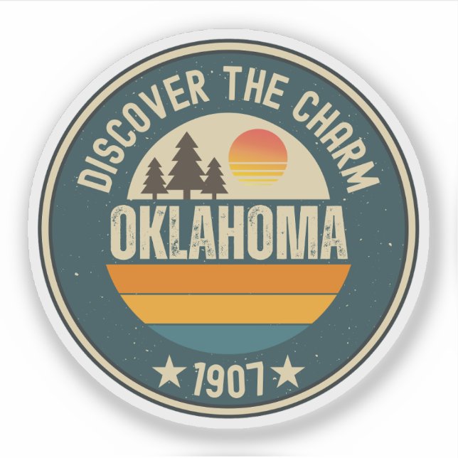 Sticker Course de terres de l'Oklahoma - Cadeau d'histoire (Devant)