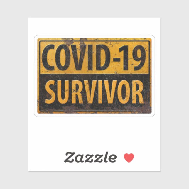 Sticker Covid-19 Survivant - Signal métallique encouragean (Feuille)