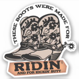 Sticker Cowboy cowgirl bottes cheval équitation coup de pi